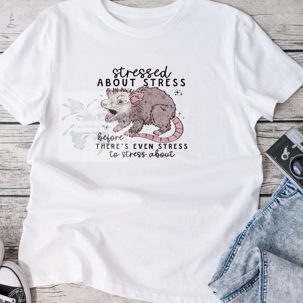 Stressed about stressed graphic tee shirt